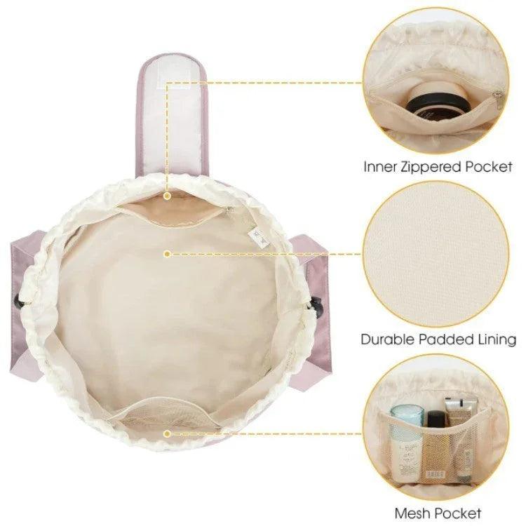 Barrel Drawstring Makeup Bag Large Capacity Women's Cosmetic Bag Toiletries Organizer Pouch Lady Travel Storage Case EX-STOCK Canada