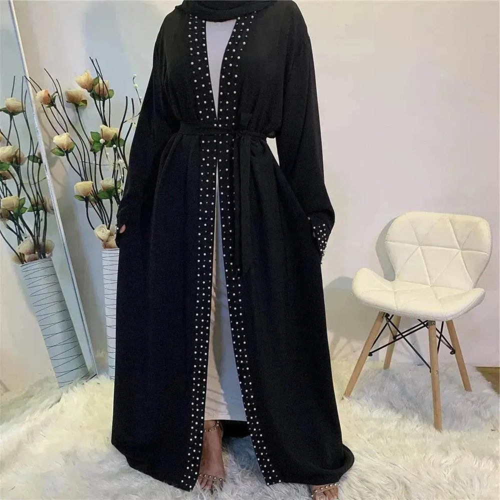 Beaded Arab Lace Up Cardigan Robe - EX-STOCK Canada