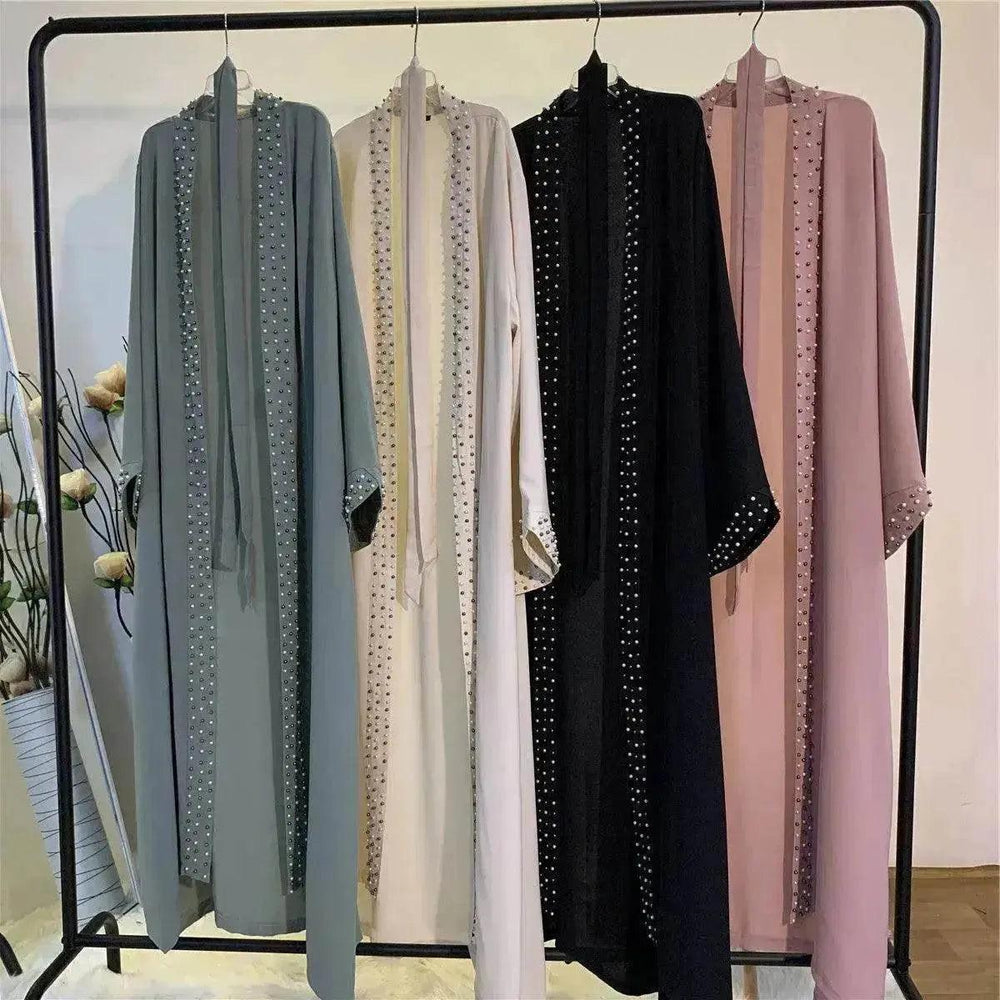 Beaded Arab Lace Up Cardigan Robe - EX-STOCK Canada