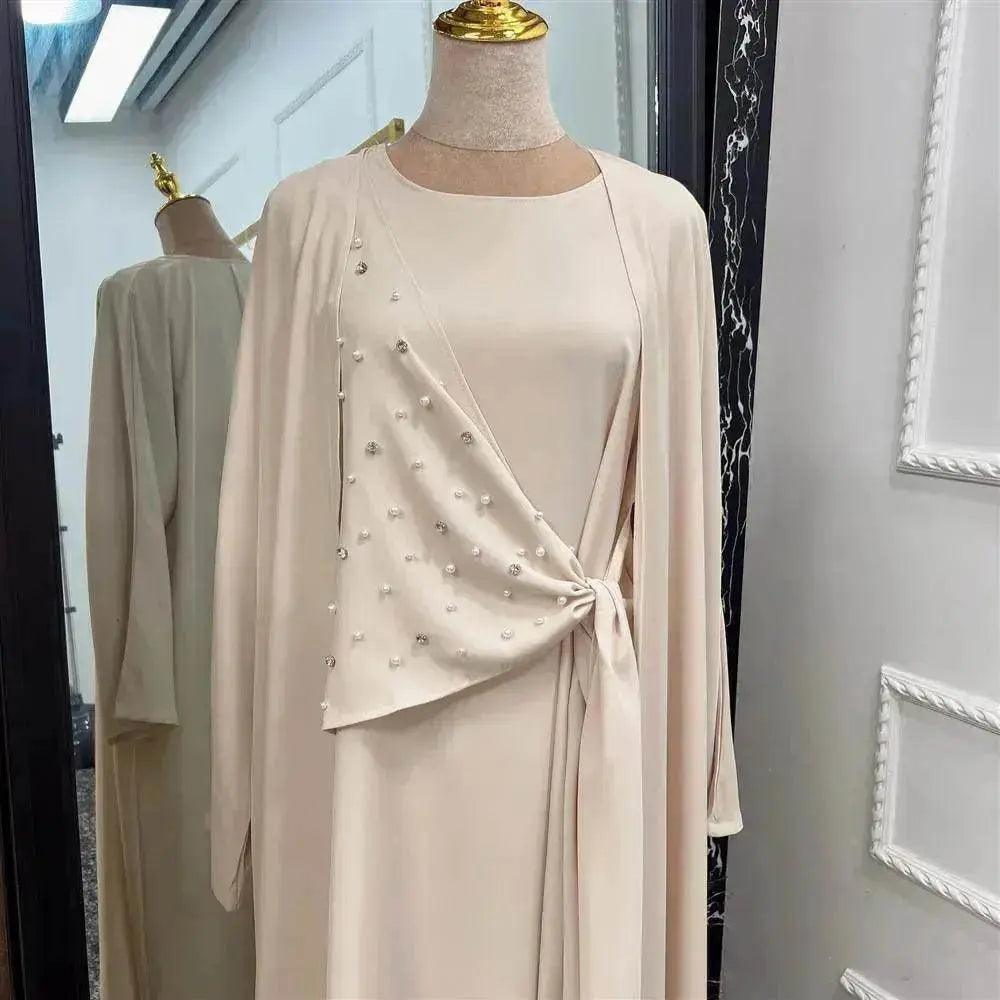 Ensemble deux pièces pour femmes arabe uni avec perles - EX-STOCK Canada