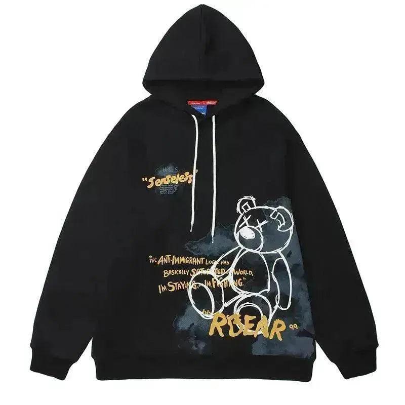 Sweat à capuche imprimé graphique ours - EX-STOCK Canada
