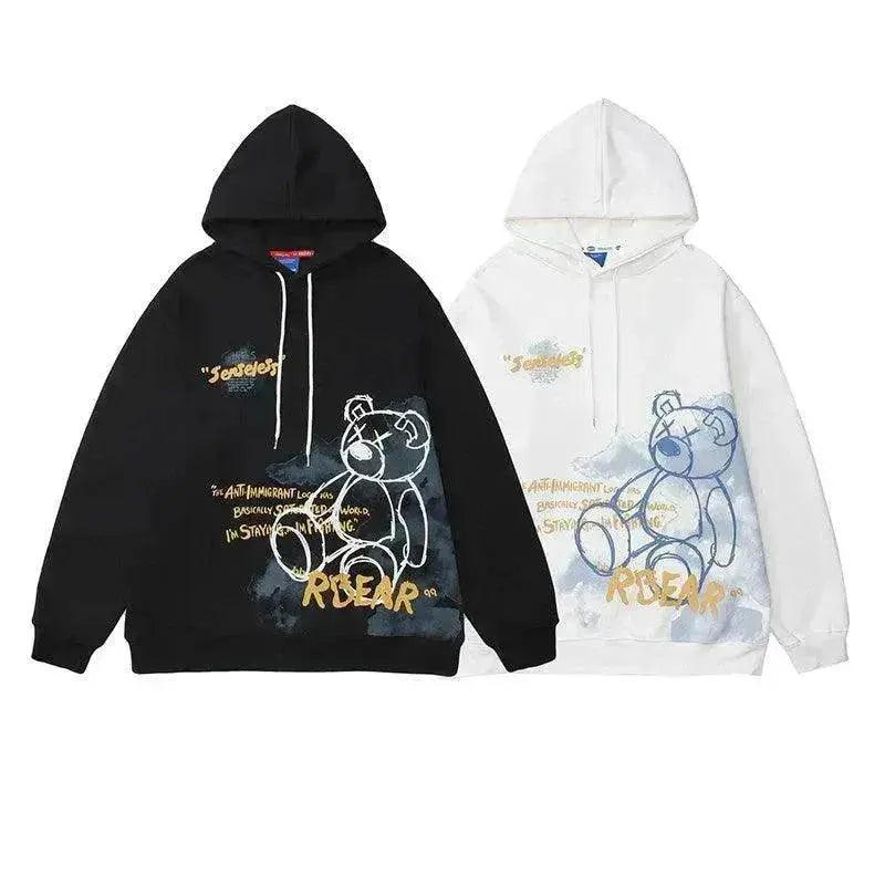Sweat à capuche imprimé graphique ours - EX-STOCK Canada