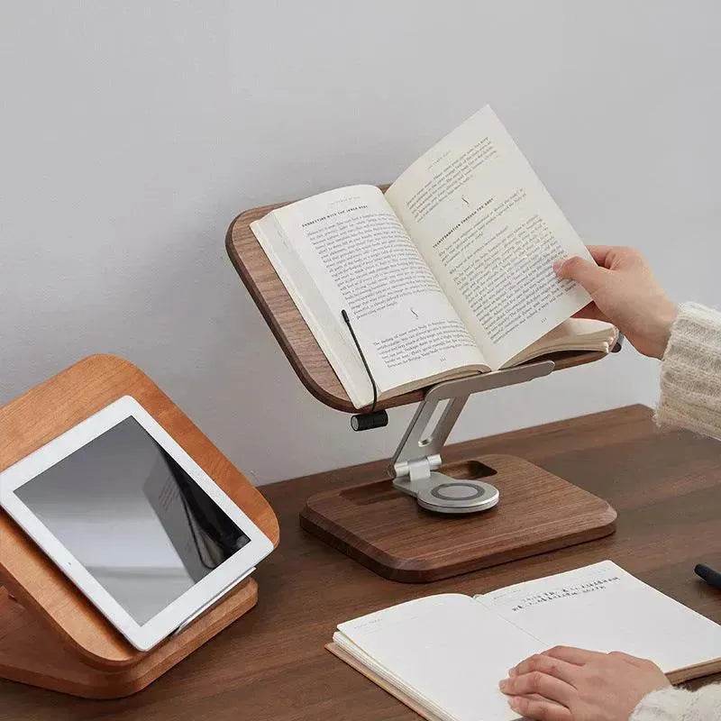 Black Walnut Solid Wood Reading Rack Adjustable Rotating Children's Reading Artifact IPad Bracket - EX-STOCK Canada