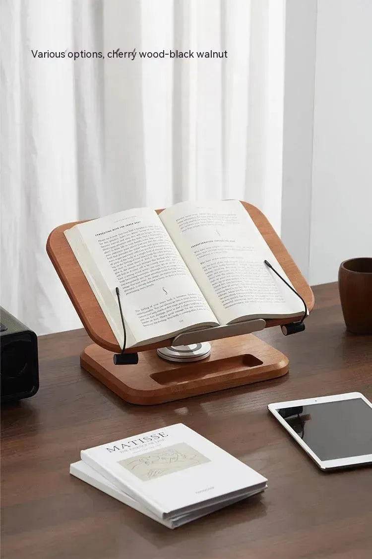Black Walnut Solid Wood Reading Rack Adjustable Rotating Children's Reading Artifact IPad Bracket - EX-STOCK Canada