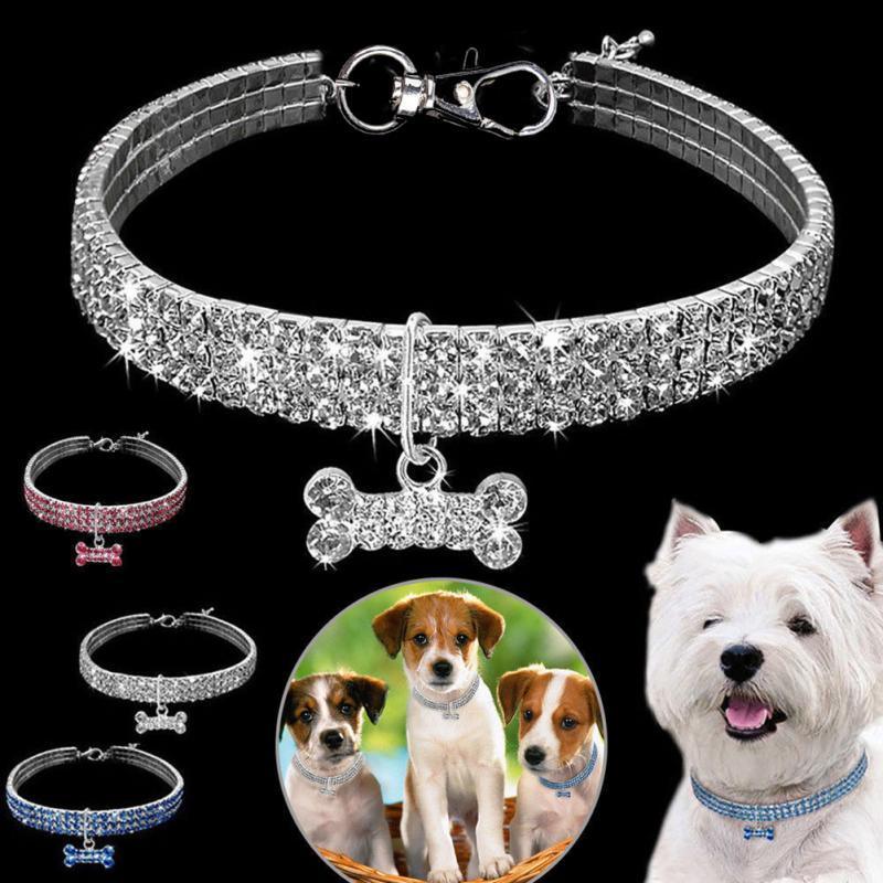 Bling Rhinestone Dog Collar Crystal Puppy Chihuahua Pet Dog Collars Leash For Small Medium Dogs Cats EX-STOCK Canada
