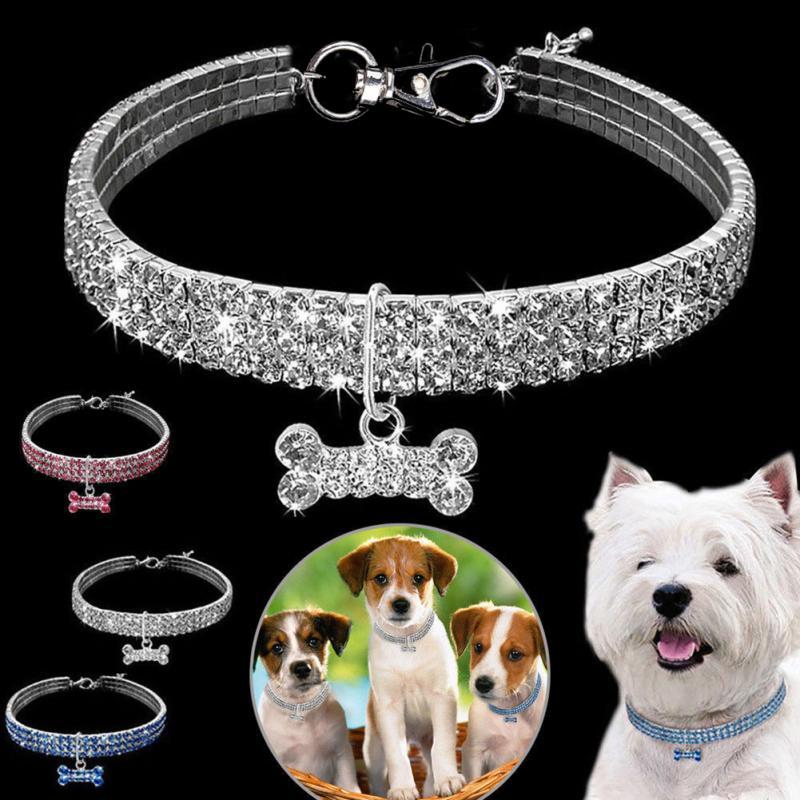 Bling Rhinestone Dog Collar Crystal Puppy Chihuahua Pet Dog Collars Leash For Small Medium Dogs Cats EX-STOCK Canada