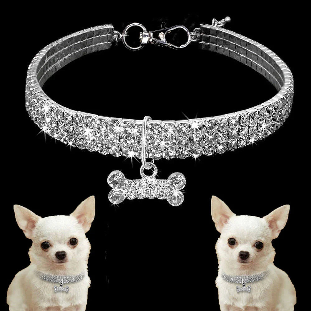 Bling Rhinestone Dog Collar Crystal Puppy Chihuahua Pet Dog Collars Leash For Small Medium Dogs Cats EX-STOCK Canada