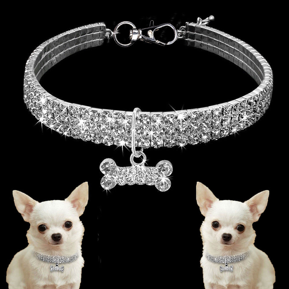Bling Rhinestone Dog Collar Crystal Puppy Chihuahua Pet Dog Collars Leash For Small Medium Dogs Cats EX-STOCK Canada
