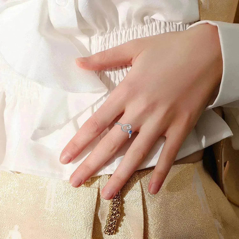 Blue Crystal Letter M Initial Alphabet Ring in 925 Sterling Silver - EX-STOCK Canada