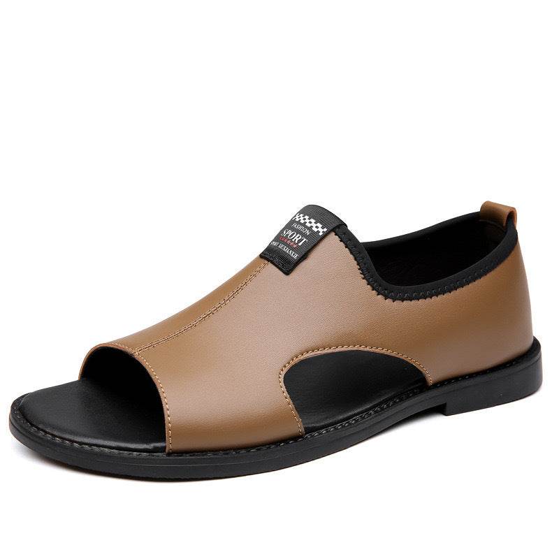 Breathable Men's Hole Shoes Casual Soft Bottom Delivery Rome Leather Sandals EX-STOCK CANADA
