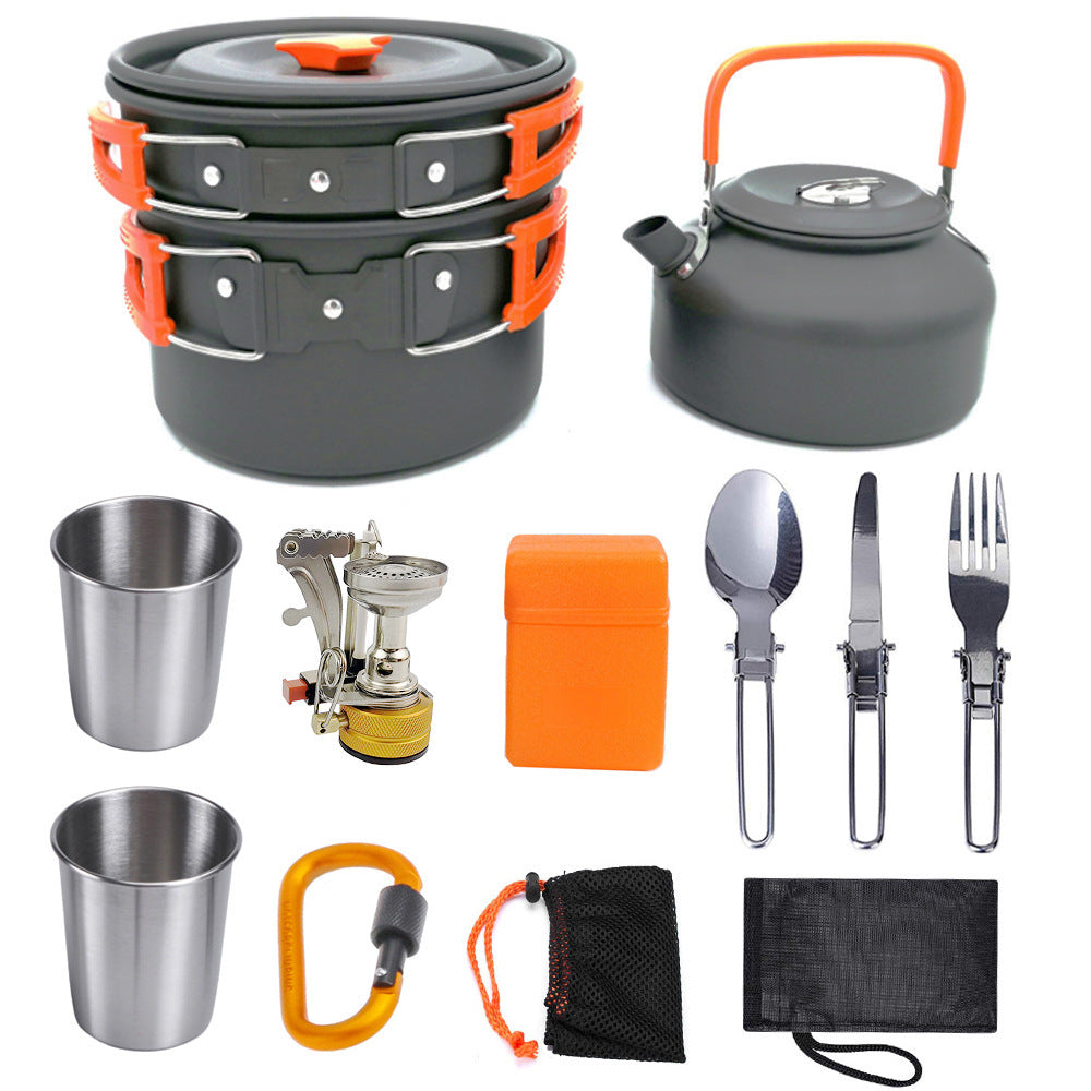Camping Cookware Kit Outdoor Cooking Set Aluminum Equipment Outdoor Pot Travel Tableware Kitchen Hiking Picnic BBQ EX-STOCK Canada