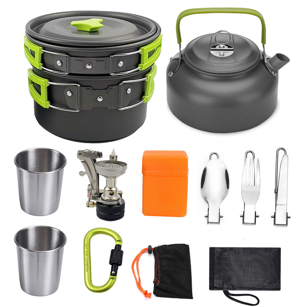Camping Cookware Kit Outdoor Cooking Set Aluminum Equipment Outdoor Pot Travel Tableware Kitchen Hiking Picnic BBQ EX-STOCK Canada