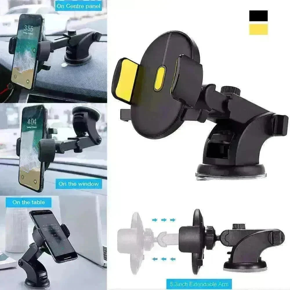 Car Phone Holder Long Rod Telescopic Car Dashboard Suction Cup Type - EX-STOCK CANADA