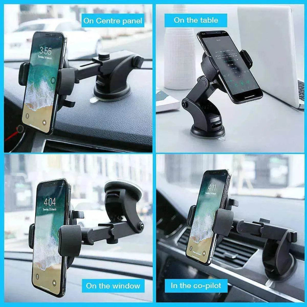 Car Phone Holder Long Rod Telescopic Car Dashboard Suction Cup Type - EX-STOCK Canada