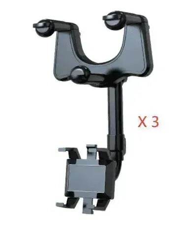 Car Rearview Mirror Phone Holder: Rotatable, Retractable, 360°, All Phones & Cars - EX-STOCK Canada