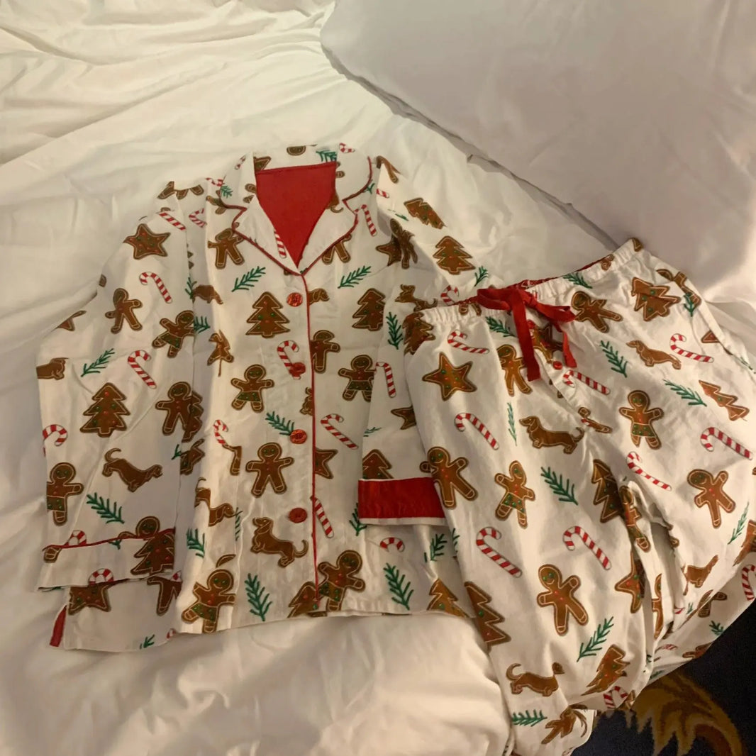 Cartoon Printed Long Sleeved Pajamas For Women - EX-STOCK Canada