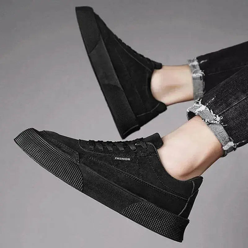 Casual Board Flat Shoes Men Breathable Thick-soled Lace-up Sneakers For Walking Running - EX-STOCK Canada