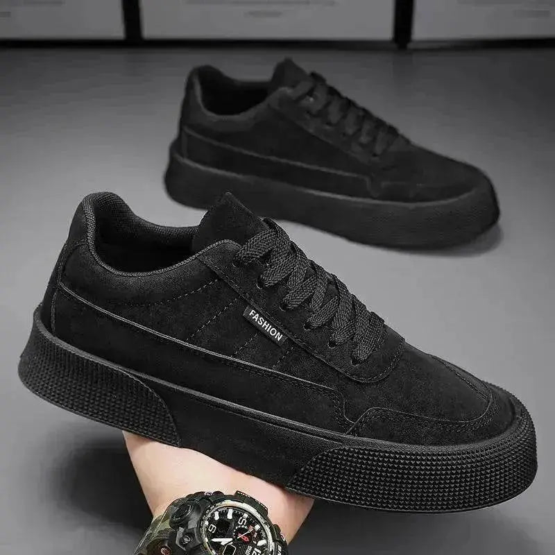Casual Board Flat Shoes Men Breathable Thick-soled Lace-up Sneakers For Walking Running - EX-STOCK Canada