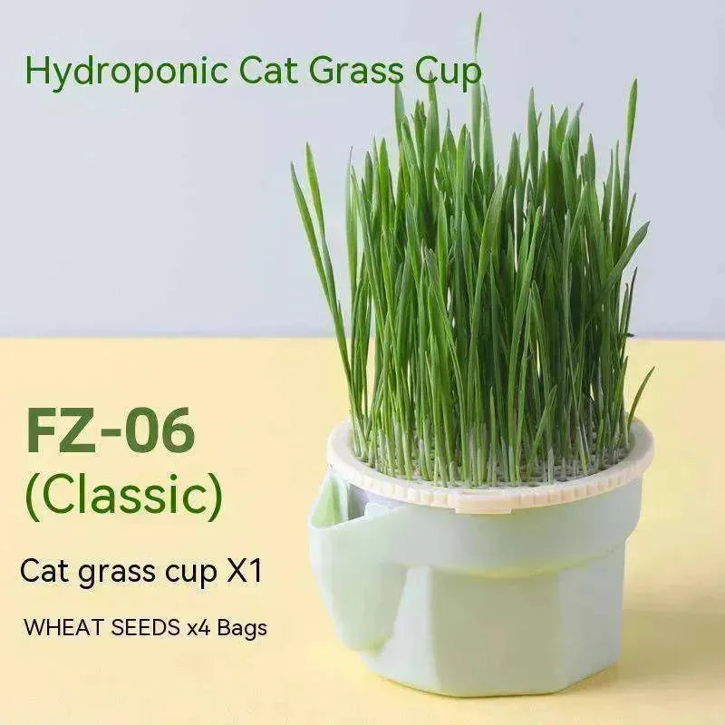 Gobelet d'herbe pour chat Sans terre Hydroponique Graines Craquelins contre les boules de poils - EX-STOCK CANADA