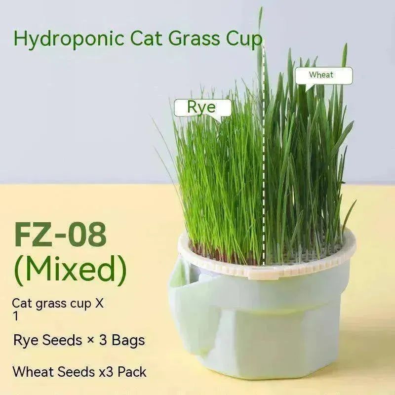 Gobelet d'herbe pour chat Sans terre Hydroponique Graines Craquelins contre les boules de poils - EX-STOCK CANADA