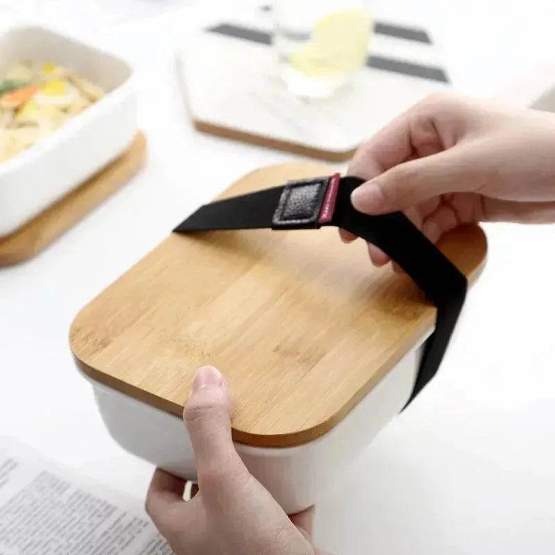 Boîte de rangement pour réfrigérateur japonais en céramique, boîte à fruits, boîte repas pour micro-ondes, boîte repas avec couvercle - EX-STOCK Canada