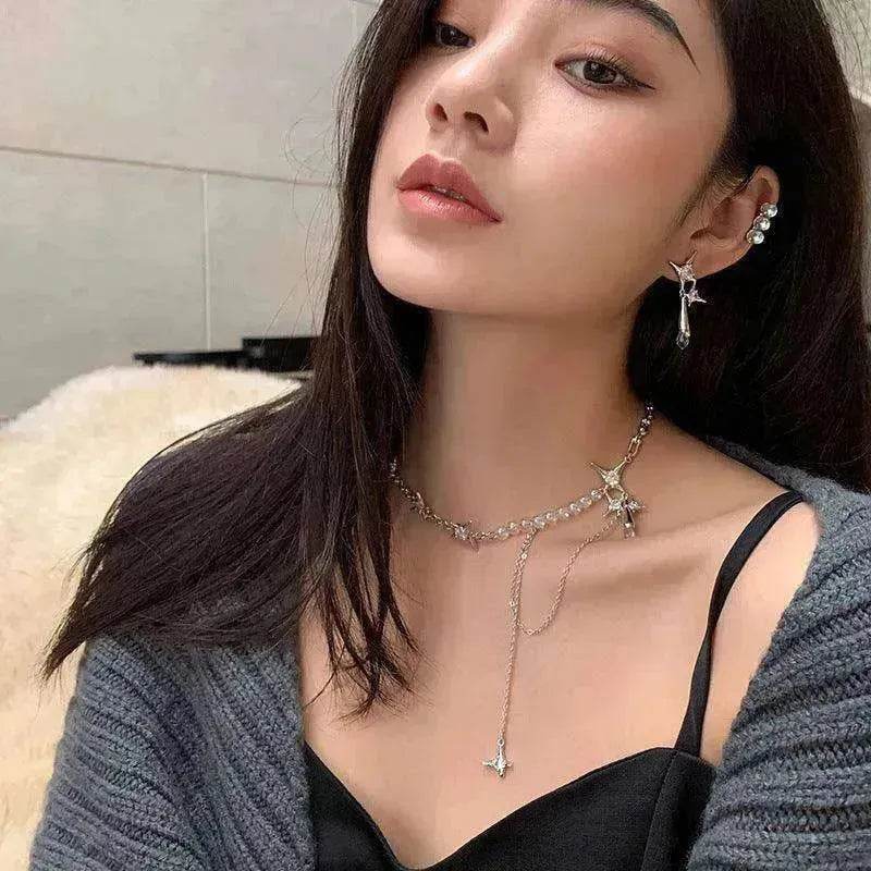 Collier pendentif étoile en diamant chic - EX-STOCK CANADA