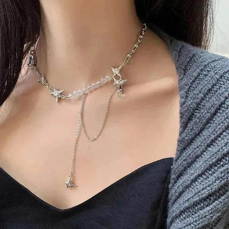 Collier pendentif étoile en diamant chic - EX-STOCK CANADA