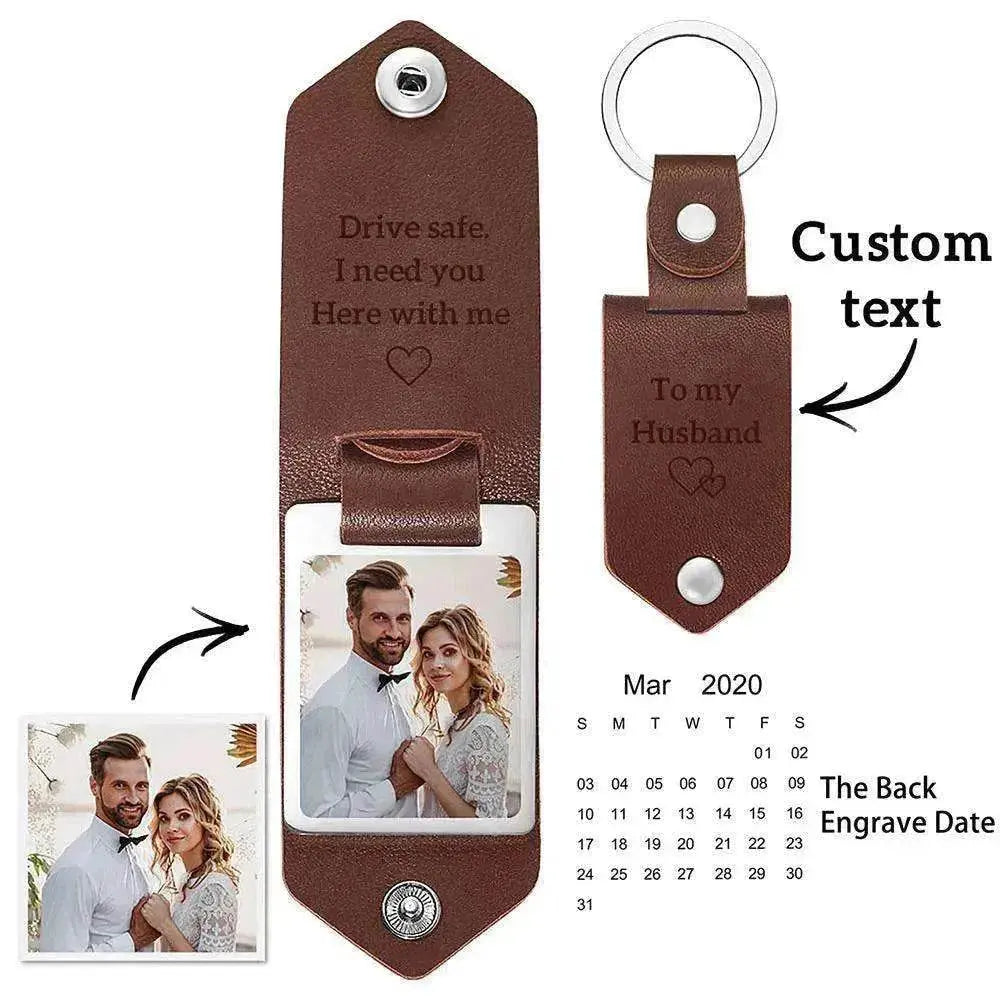 Chick & Unique Leather Photo Stainless steel UV Color Printed Keychain - EX-STOCK Canada