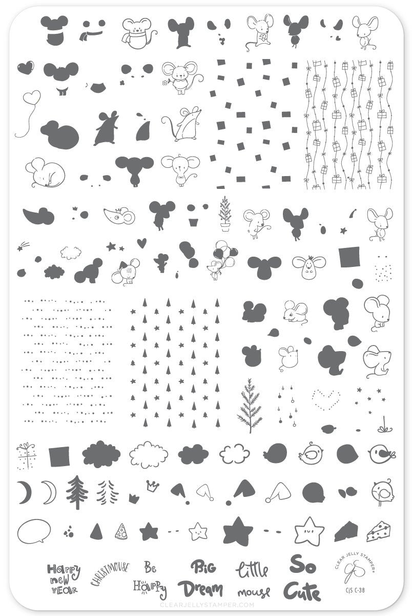 Tampon en gel clair - Joyeux ChrisSourisEX-STOCK Canada