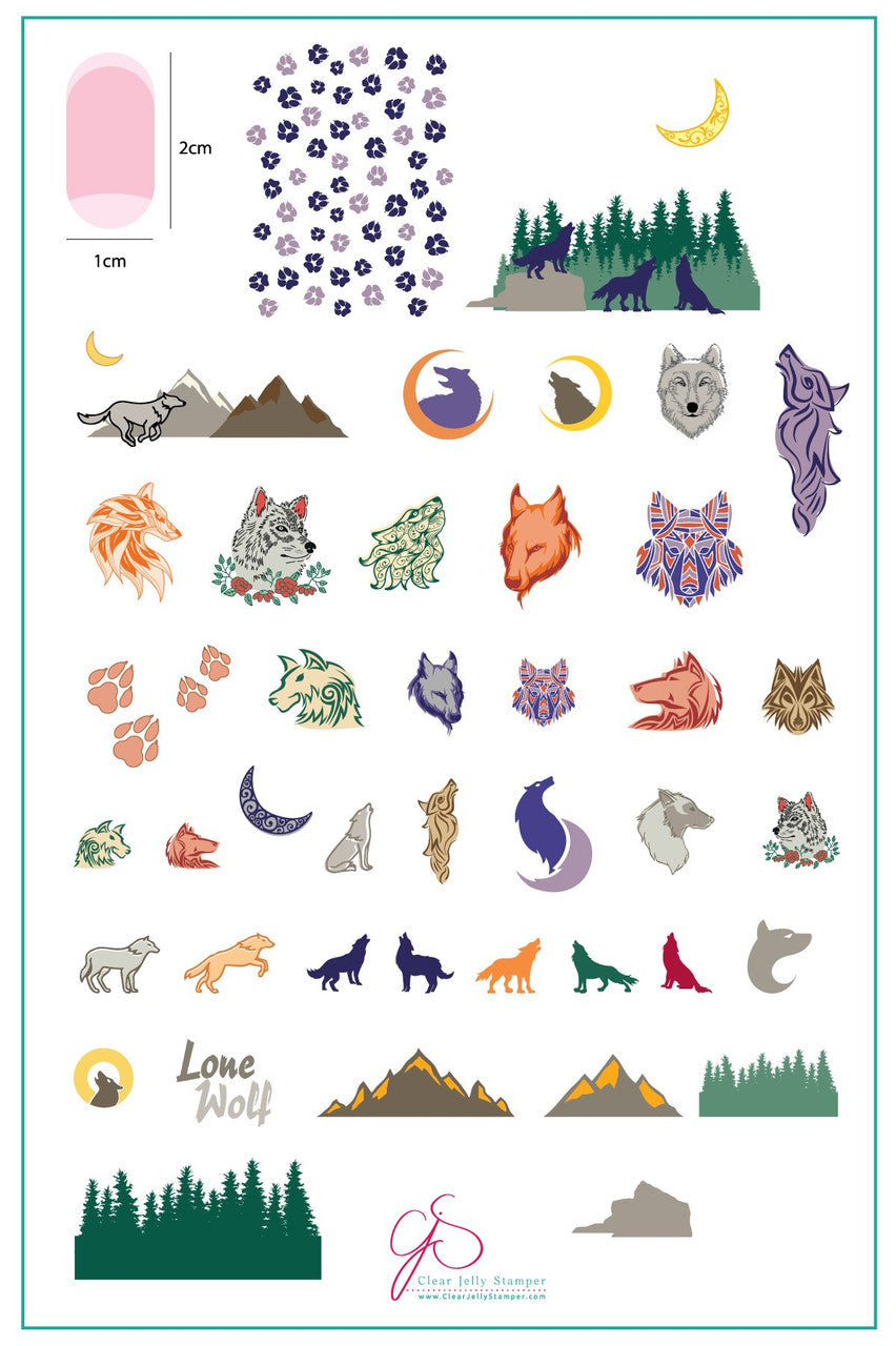 Tampon en gel transparent - Loup solitaireEX-STOCK Canada