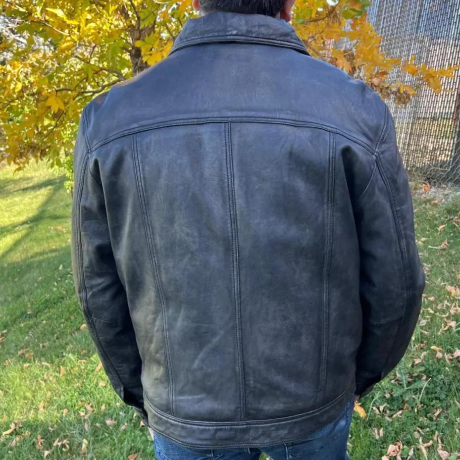 Classic Jean Style Lamb Leather Jacket EX-STOCK Canada