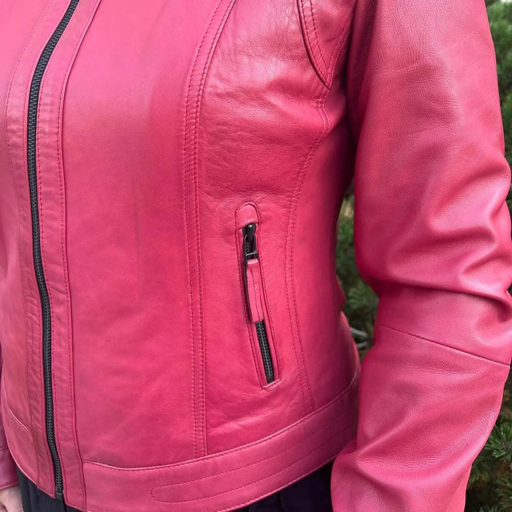 Veste classique pour femmes en cuir d'agneau