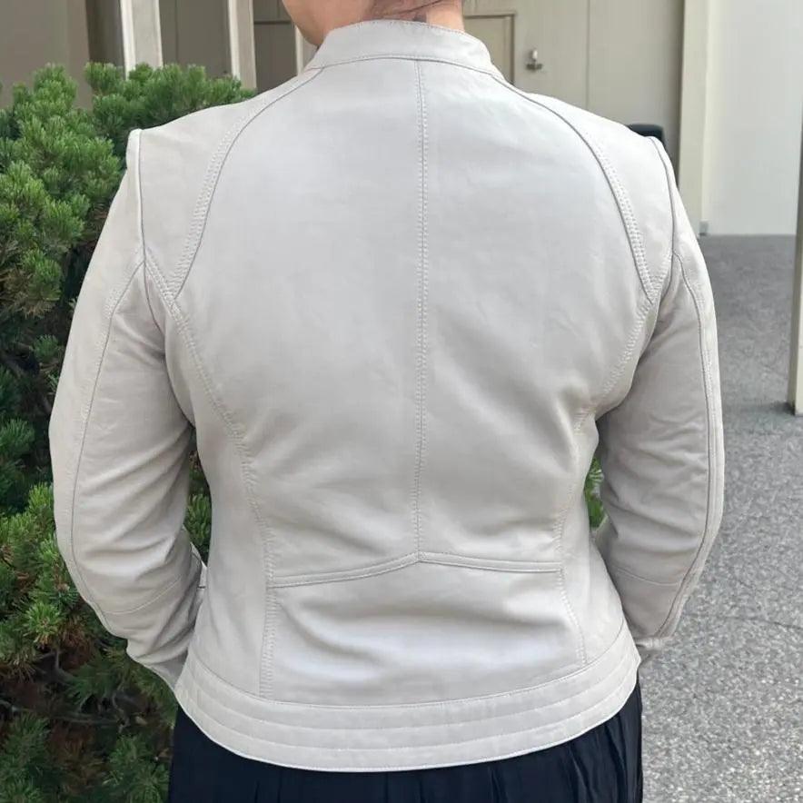 Veste classique pour femmes en cuir d'agneau