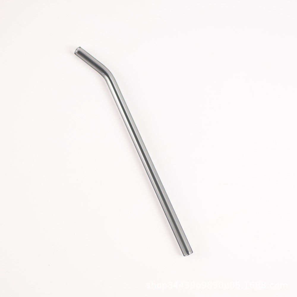 Colored High Borosilicate Environmentally Friendly Heat-resistant Curved Glass Straws EX-STOCK Canada