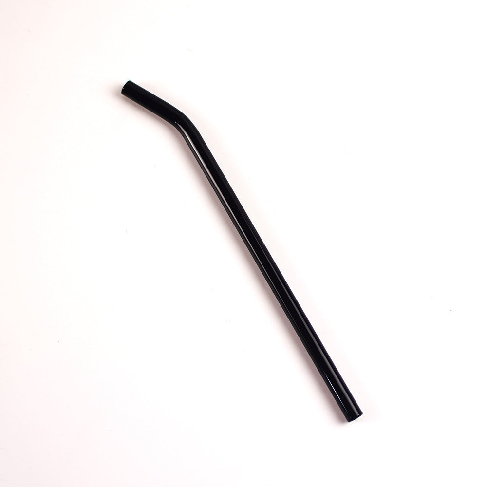 Colored High Borosilicate Environmentally Friendly Heat-resistant Curved Glass Straws EX-STOCK Canada