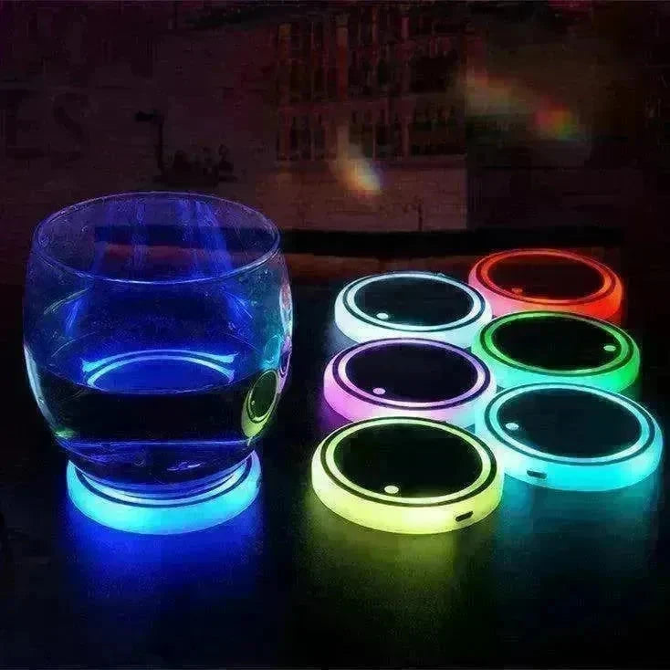 Colorful LED Coaster: Solar & USB Charging - EX-STOCK CANADA
