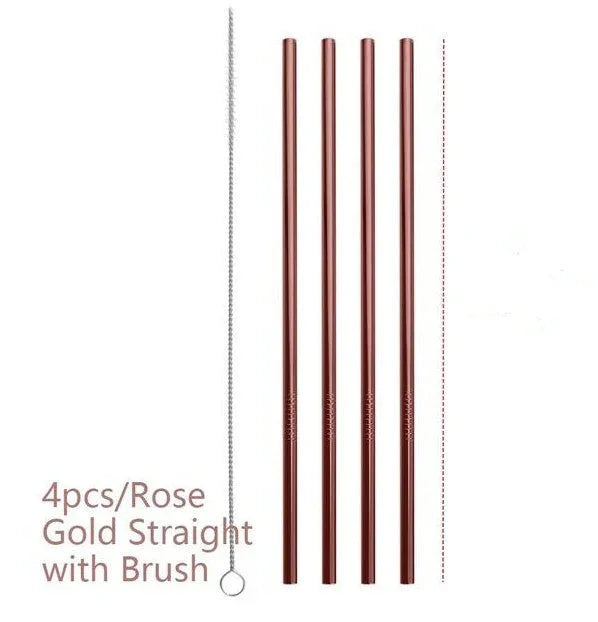 Colourful Reusable Stainless Steel Straws EX-STOCK Canada