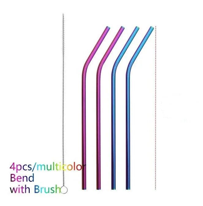 Colourful Reusable Stainless Steel Straws EX-STOCK Canada