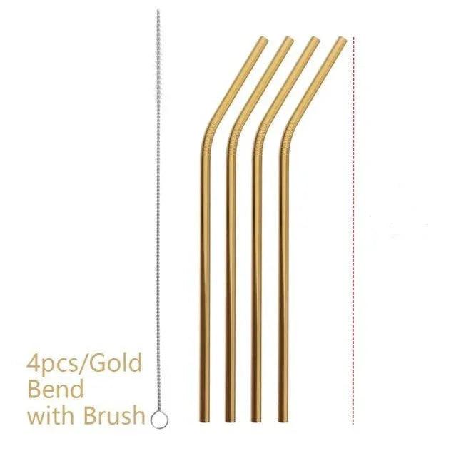 Colourful Reusable Stainless Steel Straws EX-STOCK Canada