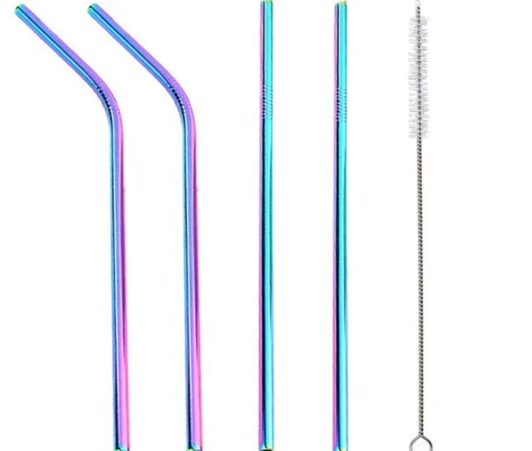 Colourful Reusable Stainless Steel Straws EX-STOCK Canada