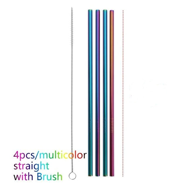 Colourful Reusable Stainless Steel Straws EX-STOCK Canada
