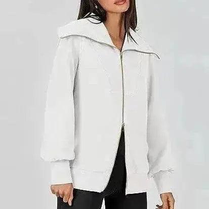 Pull à col large confortable avec double fermeture éclair - EX-STOCK Canada