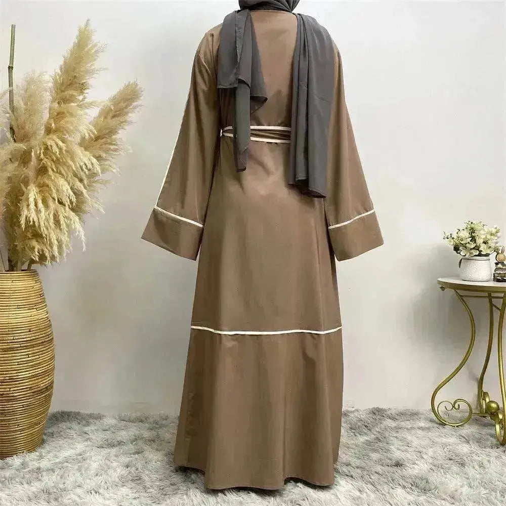 Contrast Striped Cardigan Arab Robe - EX-STOCK Canada