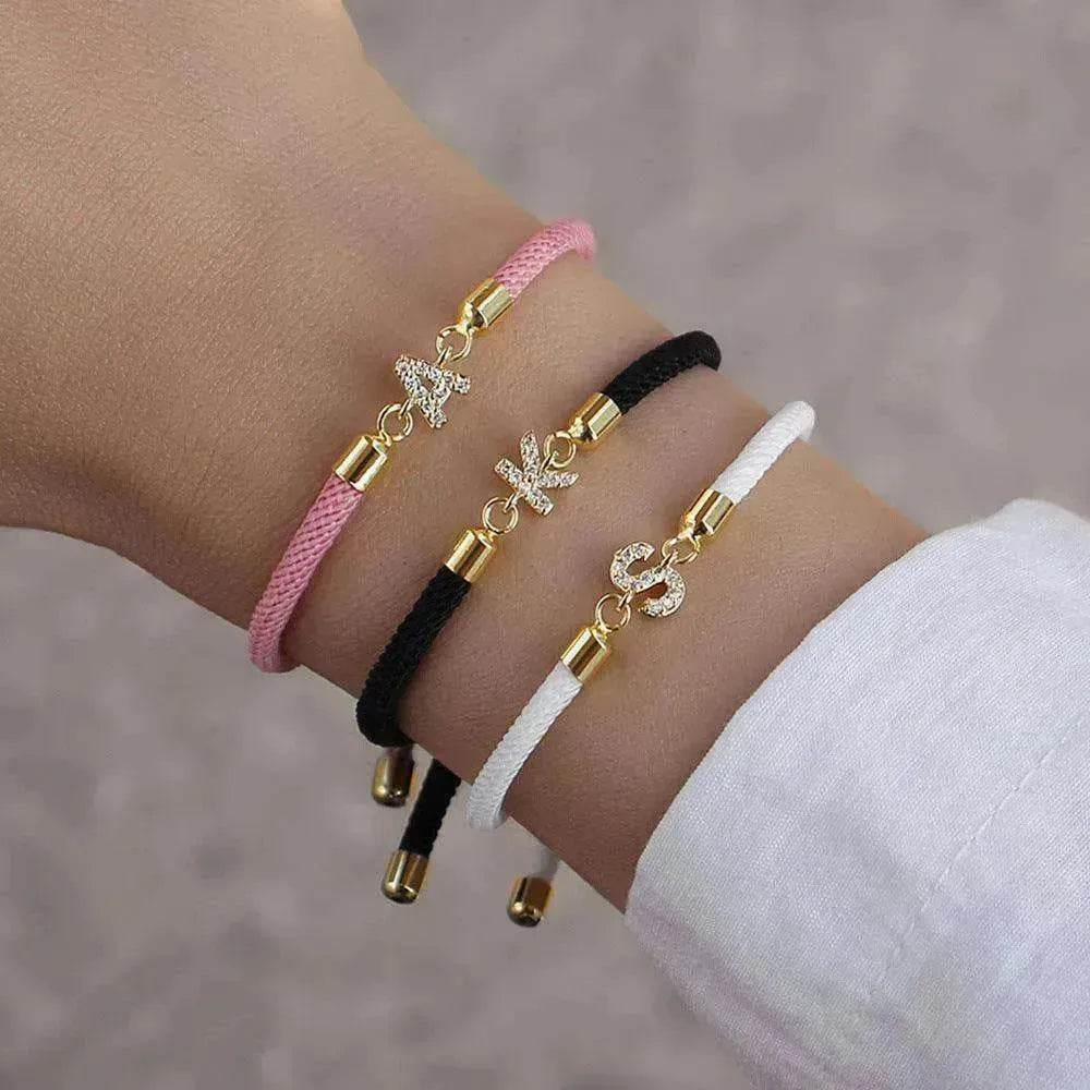 Copper Micro Inlaid Zircon 26 Letters Adjustable Carrying Strap - EX-STOCK Canada