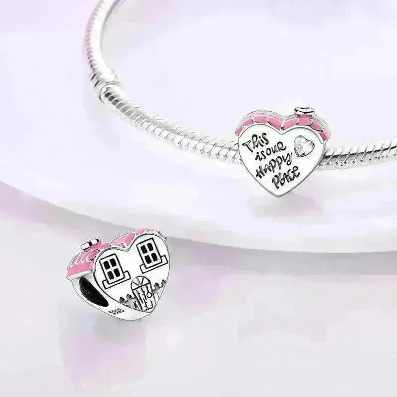 Copper Plating 925 Silver Love Beads Pendant - EX-STOCK CANADA