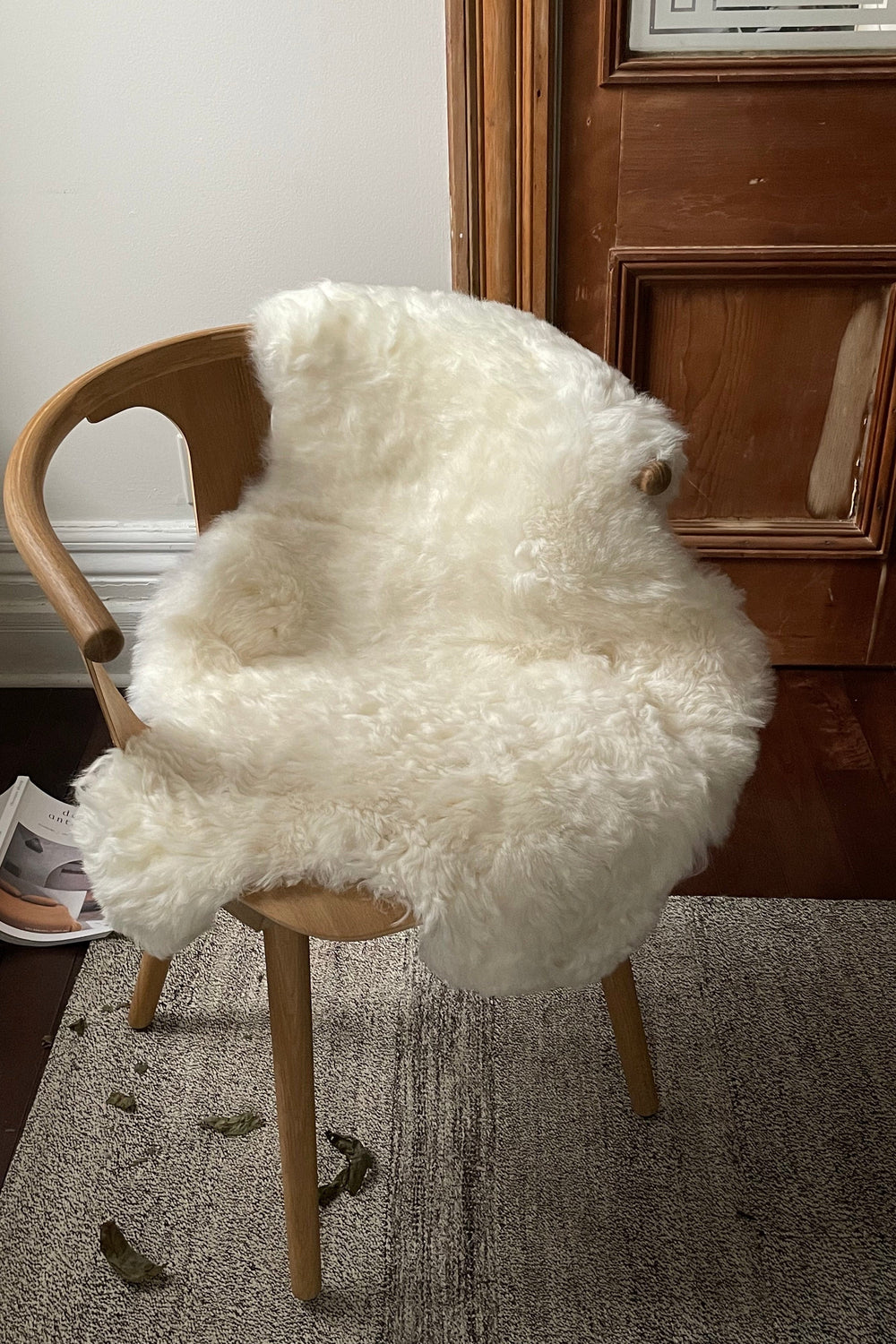 Peau de mouton islandaise blanche tondué