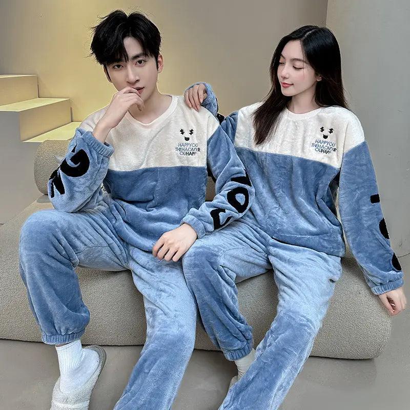 Coral Fleece Couple Plus Size Pajamas For Women - EX-STOCK Canada