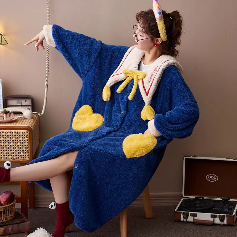 Coral Fleece Pajamas Nightgown Women - EX-STOCK Canada