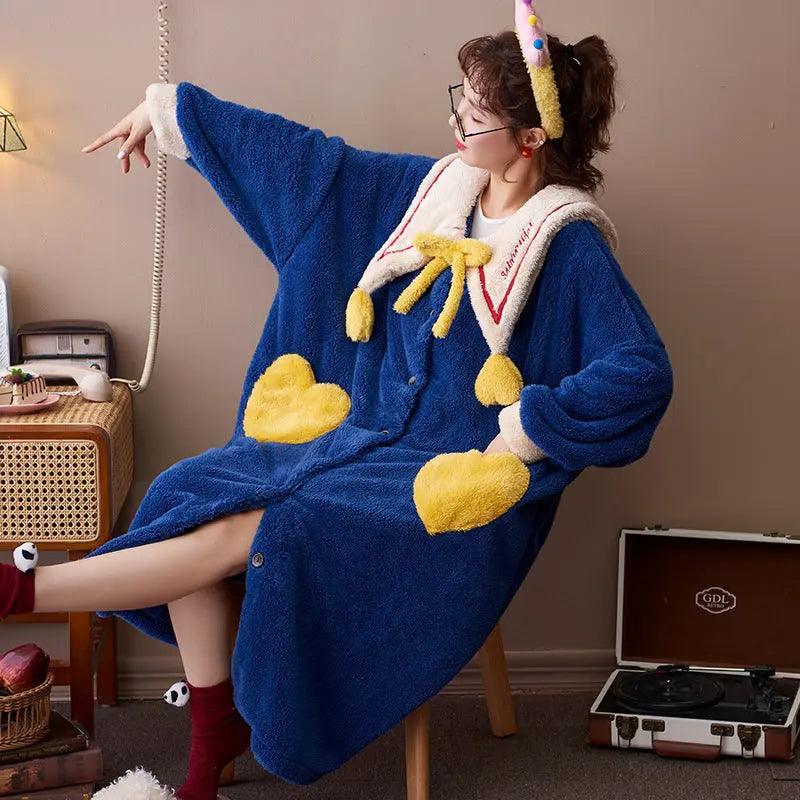 Coral Fleece Pajamas Nightgown Women - EX-STOCK Canada