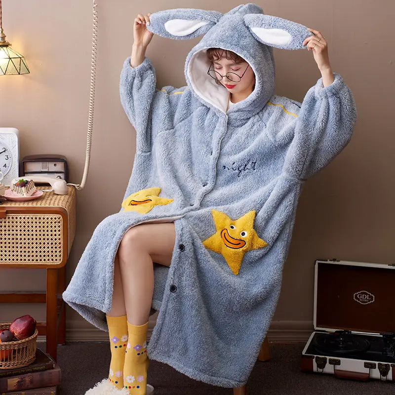 Coral Fleece Pajamas Nightgown Women - EX-STOCK Canada